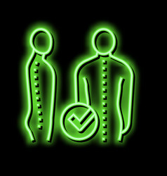 Correct Posture Neon Glow Icon