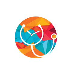 Medical Time Icon Logo Design Template