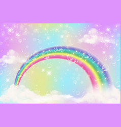 Rainbow Background With Clouds And Sprinkles