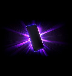 Realistic 3d Smartphone With Neon Light Effect