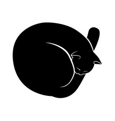 Sleeping Cat Stylized Simple Circle Logo