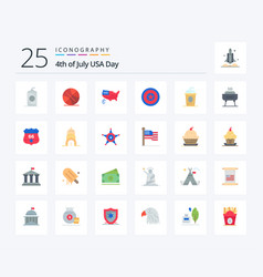 Usa 25 Flat Color Icon Pack Including Cole Medal