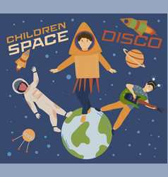 Children Space Disco Playing Astronauts