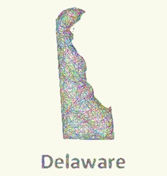 Delaware Line Art Map