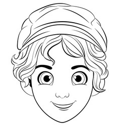 Male Teen Cartoon Wearing Hat