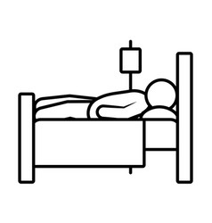 Patient In Hospital Bed Icon Line Style