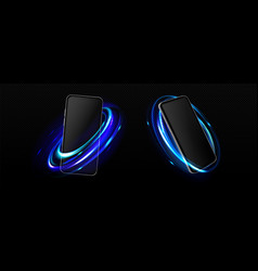 Phone Smartphone With Neon Light Glow Effect