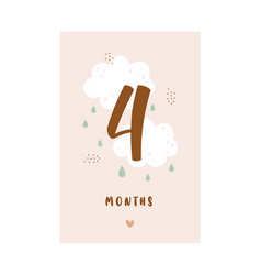 4 Months Baby Card Milestone