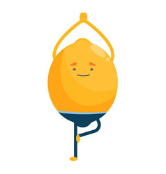 Cartoon Lemon Character Practicing Yoga Tree Pose