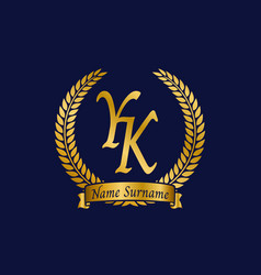 Initial Letter Y And K Yk Monogram Logo Design