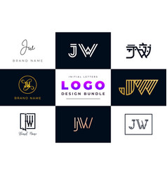 Initial Letters Jw Logo Design Bundle