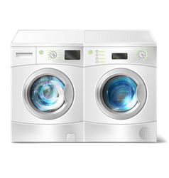 Washer And Dryer With Laundry Inside