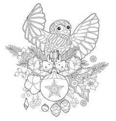 Cute Christmas Owl Winter Holiday Decoration