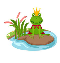 Frog King On A White Background