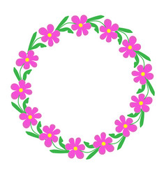 Wreath Of Pink Doodle Kosmeya Flowers