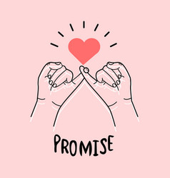 Hand Drawn Pinky Promise On Pink Background