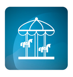 Isolated Amusement Park Carousel Icon