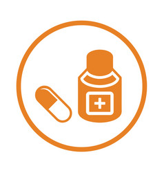 Drugs Pills Medicine Icon Orange Color Eps