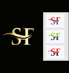 Initial Monogram Letter Sf Logo Design Sf