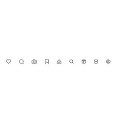 Social Media Line Icon Set Home Like Comment