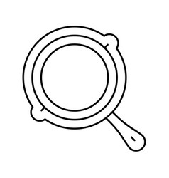 Cast Iron Skillet Kitchen Cookware Line Icon