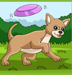 Chihuahua Dog Colored Cartoon