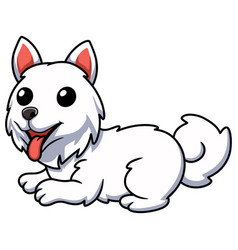 Cute Samoyed Dog Cartoon Sitting