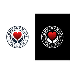 Heart And Hand Care Badge Logo