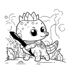 Coloring Page Outline Of Cute Triceratops