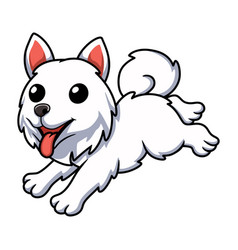 Cute Samoyed Dog Cartoon Running