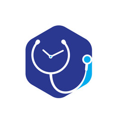 Medical Time Icon Logo Design Template