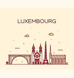 Luxembourg Skyline Linear Style City Trendy