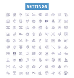 Settings Line Icons Signs Set Configure