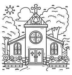 Christian Church Coloring Page For Kids