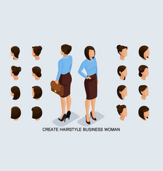 Isometric Business Woman Set 1 3d Womens