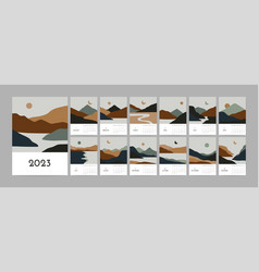 Minimal 2023 Year Calendar Mountain Horizontal