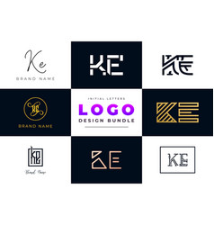 Initial Letters Ke Logo Design Bundle