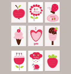 Set of baby cards and templates Royalty Free Vector Image