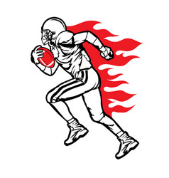 American Football Run With Flame