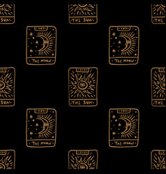 Black Gold The Sun And Moon Seamless Pattern