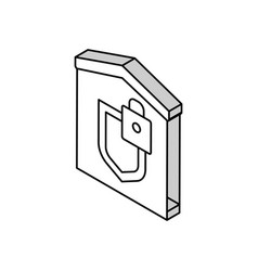 Building Padlock Security Isometric Icon