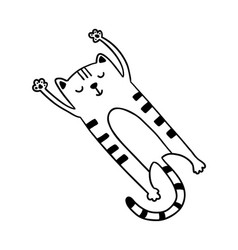 Cute Handdrawn Cat Funny Doodle Kitty