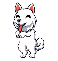 Cute Samoyed Dog Cartoon Standing