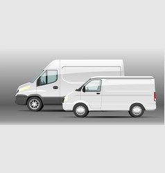 Set Realistic Delivery Van Mockup Template