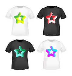 3d Color Star Stamp And T Shirt Mockup