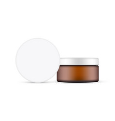 Amber Cosmetic Jar Mockup For Cream Or Gel