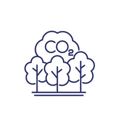 Carbon Offset Co2 Reduction Line Icon