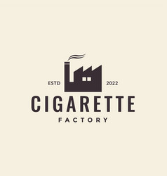 Cigarette Industry Factory Hipster Logo Design