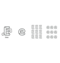 Letter E Trace Uppercase And Lowercase Abc