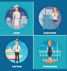 Ship Crew 4 Icons Square